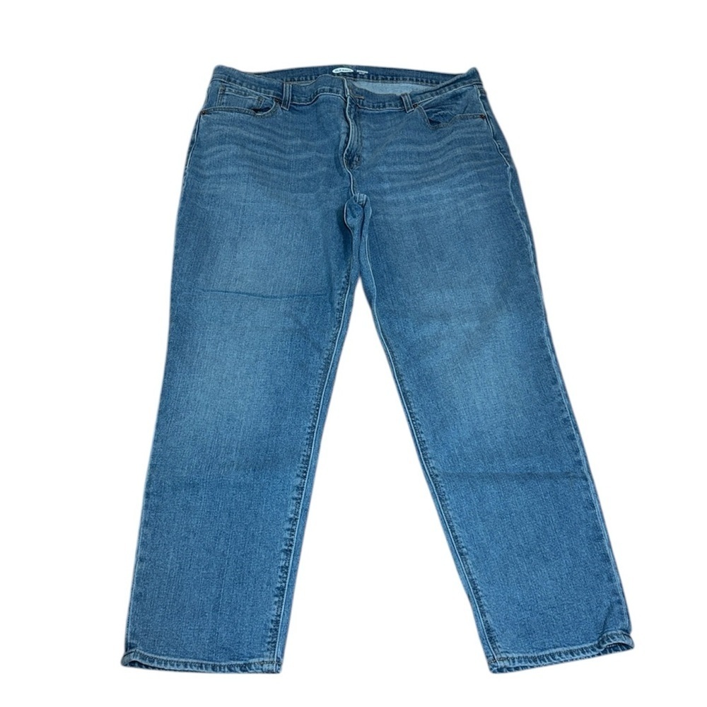 Old Navy women’s Boyfriend Mid Rise Blue Jeans, 14